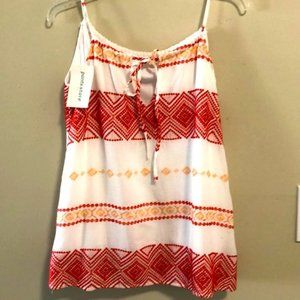 Boho Chic Top Tank Cream Orange S - New With Tags!